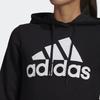 adidas Женская флисовая толстовка с логотипом Essentials, черная/белая, уличная GL0653