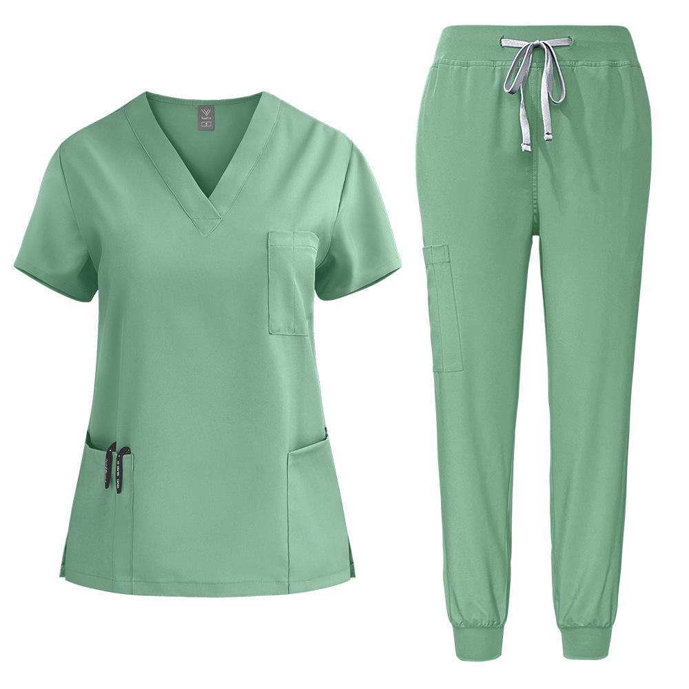 Unisex Quick-Dry Stretch Scrub Suit - Short Sleeve for Medical Professionals