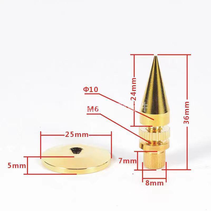 M6*36 Pure Copper Audio Shock Absorber Foot Pads for Hi-Fi Speakers