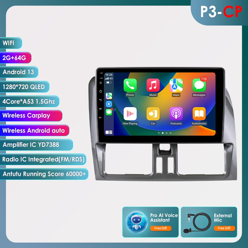 OSSURET 9" Carplay 4G BT 2din Android 13 автомобильный радиоприемник мультимедиа видеоплеер GPS навигация для Volvo XC60 2008-2017 головное устройство интеллектуальный экран SWC