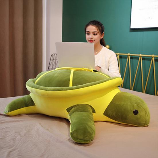 Yousheng Turtle Doll Soft Pillow Various Sizes Healing Turtle Shape Plush Toy Bed Back Cushion Desktop Ornament