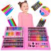 Kinderplay Coffret Artistique 168 Pièces Enfant Avec Valise Crayons Feutres Peintures (KP6842)