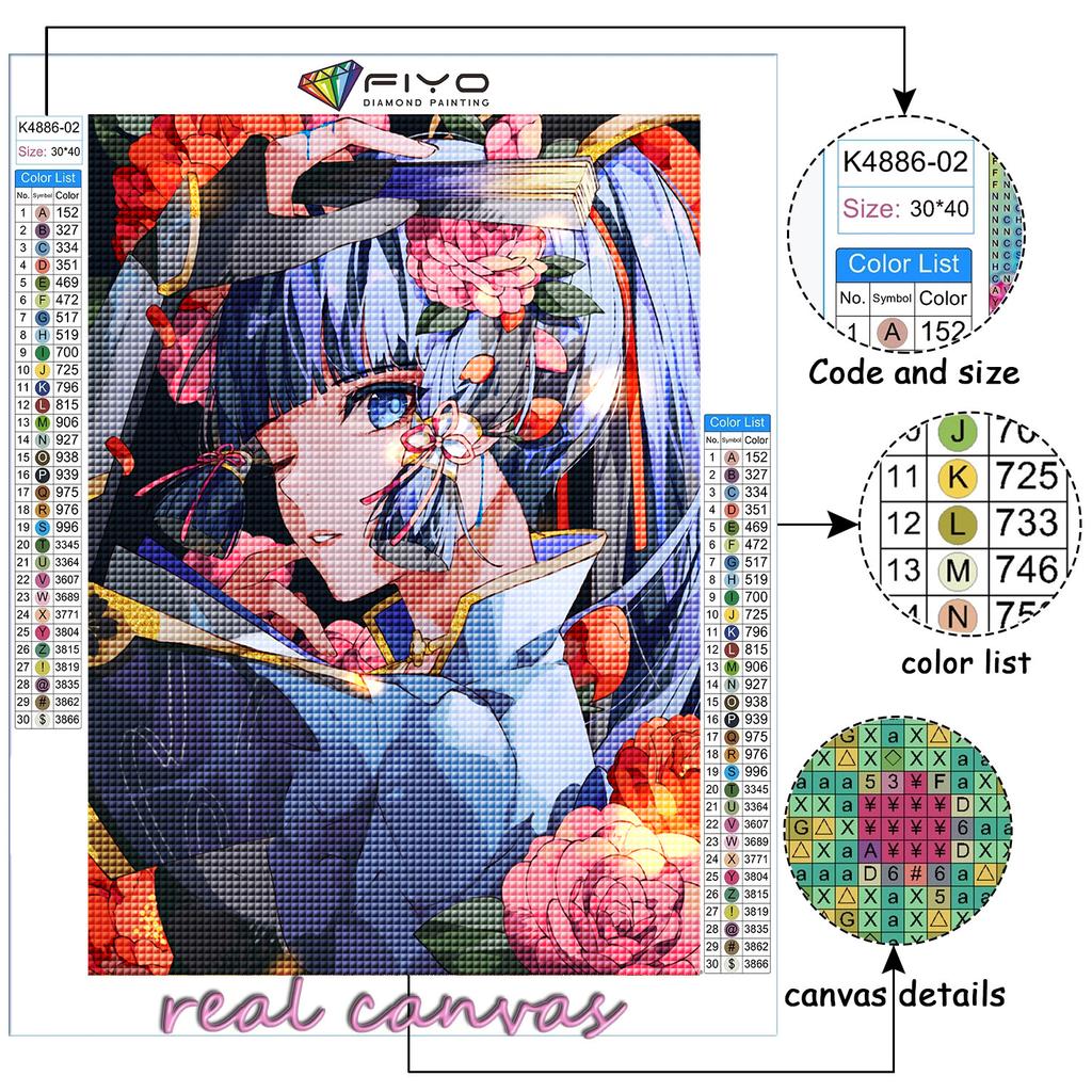 5D Diamond Painting Full Diamond Genshin and Flower Diamond Painting Handmade Diy Diamond Mosaic Painting Home Decoration