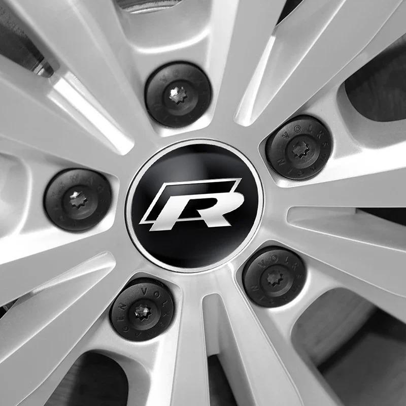 2026 Горячие Для VOLKSWAGEN VW 4 штуки 3D 56 мм/60 мм/65 мм Колпачки Ступицы Колес Автомобиля Наклейки Значки Аксессуары для Volkswagen VW R