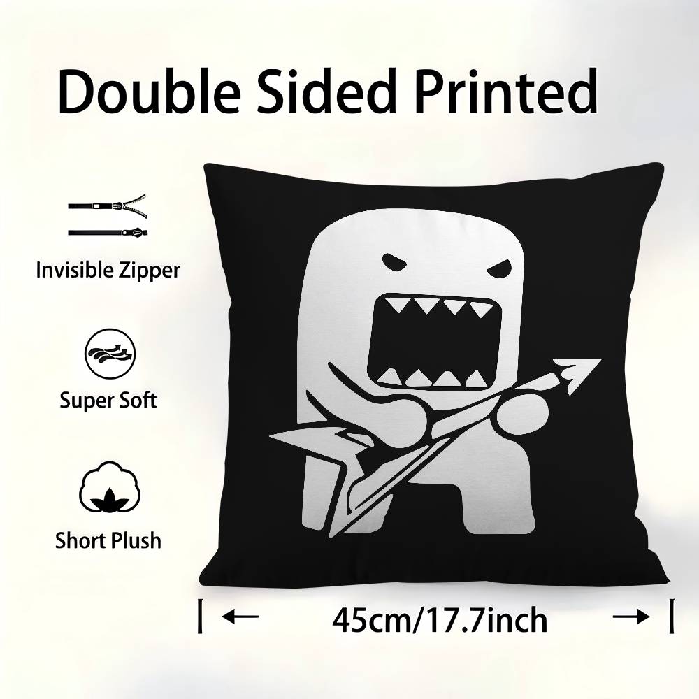 Cute Domo-Kun Pillowcase Toon Gift Cushion Cover Bedroom Home Sofa Chair Seat Decor Pillow Case