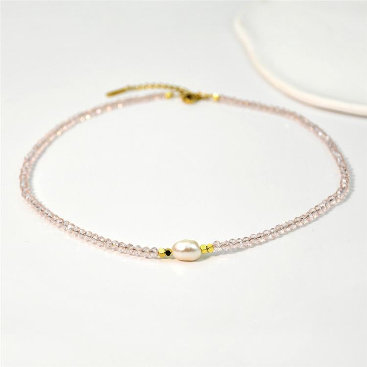 SP  Natural Freshwater Pearl Handmade Beads Natural Colorful Crystal Beaded Necklace for Women
