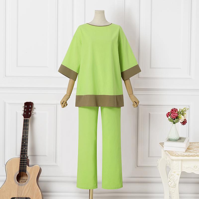 ZANZEA Cotton Outfits Womens 3/4 Sleeve Blouse and Pants Casual Two Piece Suit Set