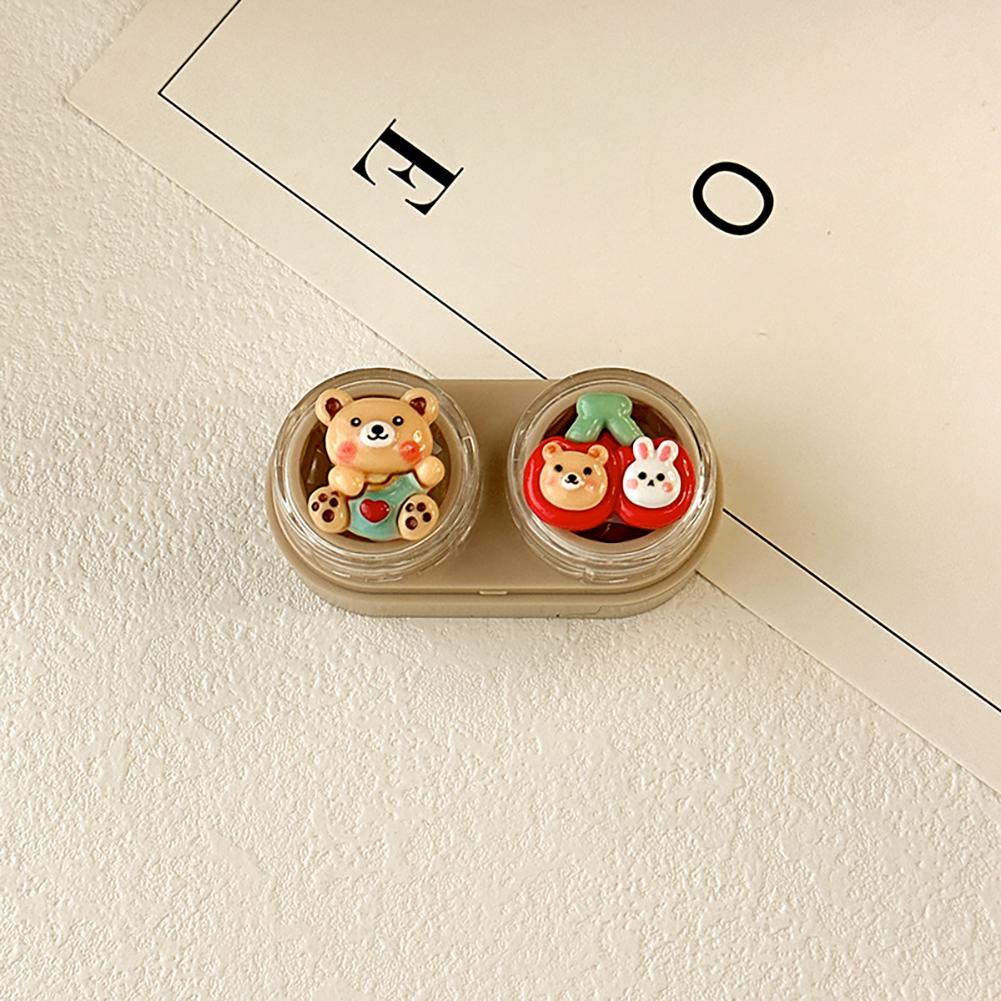 Cartoon Creative Drawer Style Contact Lens Case Compact Portable Contact Lens Care Box Multicolor Contact Lens Companion Box