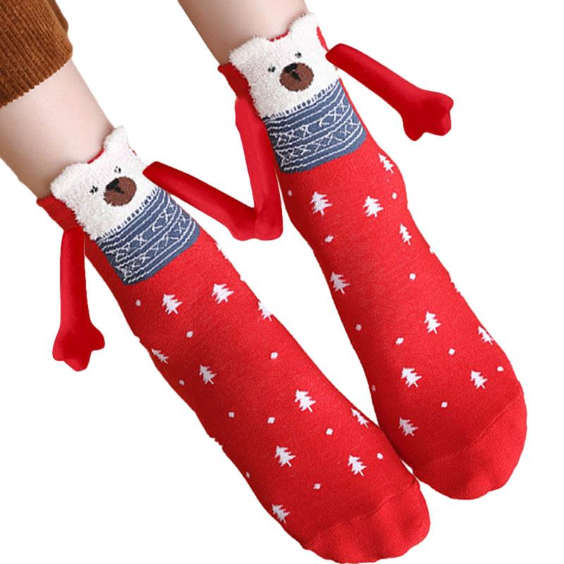 10Pairs Club Celebrity Ins Fashion Funny Creative Magnetic Attraction Hands Black White Cartoon Eyes Couples Sox Socks
