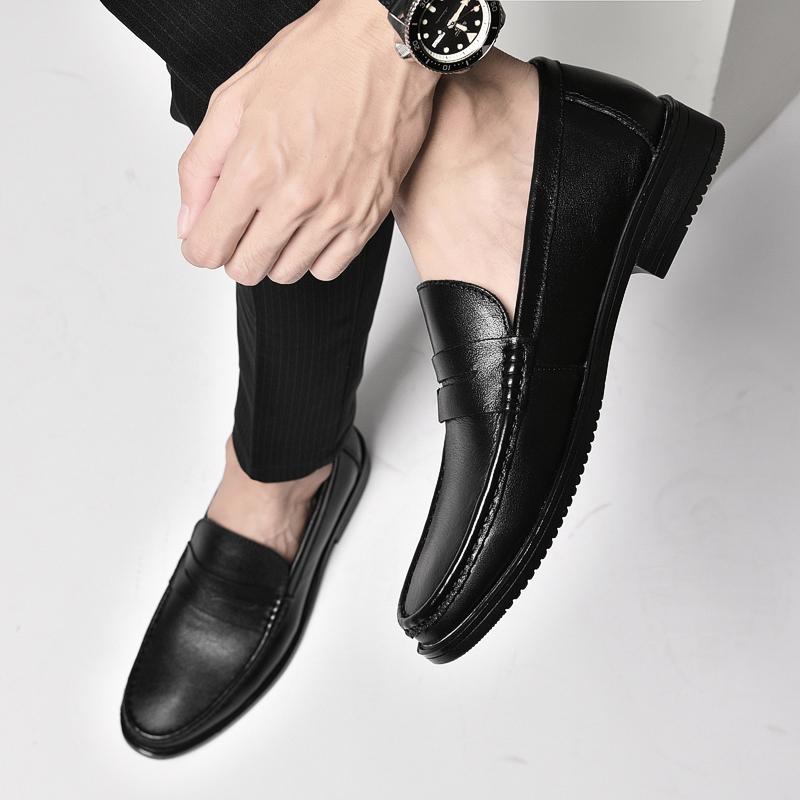 Мужские туфли из натуральной кожи, повседневные мокасины высокого качества, удобные туфли для вождения, модные мужские мокасины