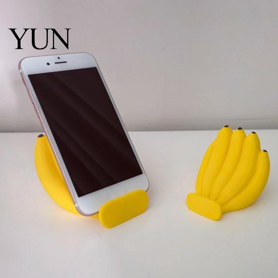 Office Desk Phone Organizer Cute Banana Stand, Fun Desktop Holder, 3D Printed Decorative Cell Cradle Creative Ornament, Stress Relief Gift for