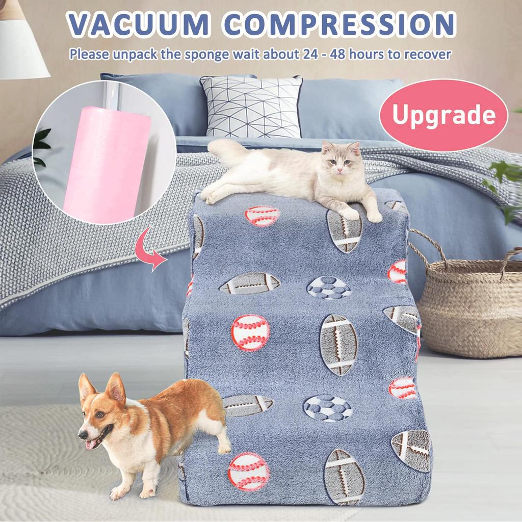 Светящаяся рампа для питомца: Губчатые ступеньки для маленьких собак - Наклонный диван-кровать Teddy