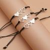 95AB 3Pieces Promise Matching Relationship Bracelets Sister Heart Bracelets Jewelry Gifts for Women Twins Daughter Family