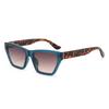 New Retro Gradient Cat Eye Women Sunglasses  Brand Contrast Leopard Print Frame Design Men Trendy Casual Glasses Uv400