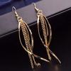 Women's Vintage Elegant Alloy Long Tassels Chain Drop Hook Dangle Earrings Jewelry AVE