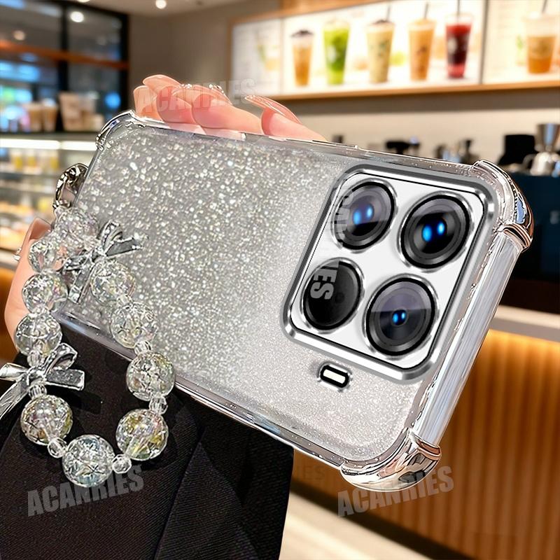Xiaomi15t Star Lanyard Chain Plating Glitter Shockproof Silicone Case For Xiaomi Mi 15t Pro 15tpro Mi15t Soft Back Cover