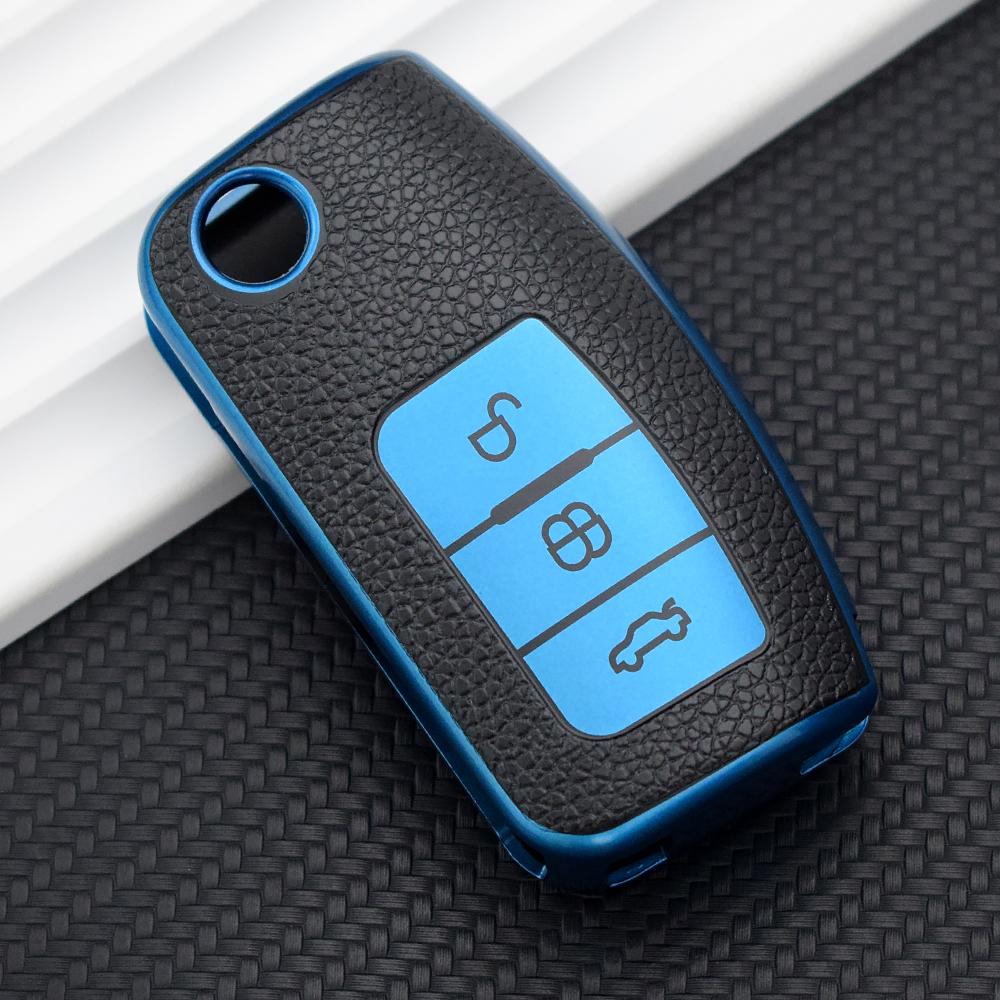 Чехол для дистанционного ключа автомобиля из мягкой кожи с 3 кнопками для Ford Fiesta Focus 2 Ecosport Kuga Escape Falcon B-Max C-Max Eco Sport Galaxy