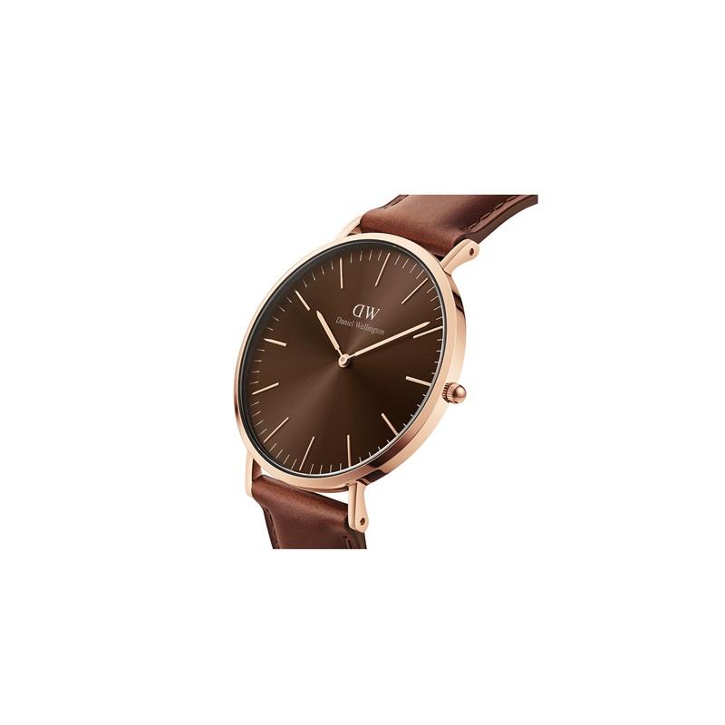 DANIEL WELLINGTON Часы серии CLASSIC кварцевый механизм кожаный ремешок 40 мм черный циферблат мужские часы модные, элегантные, простые и универсальные DW00100627