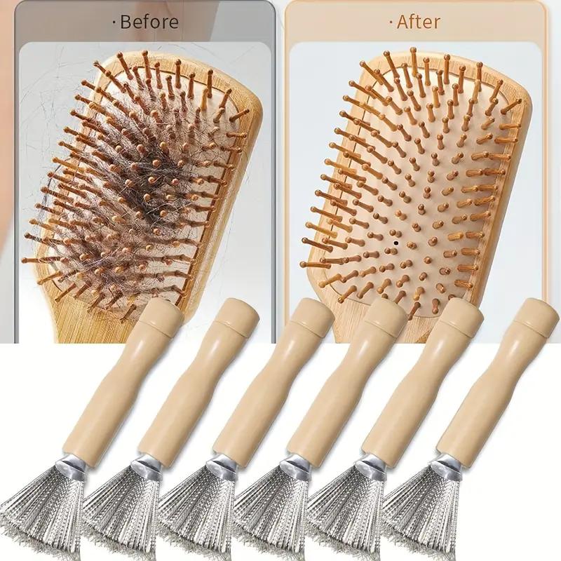 Инструмент для чистки расчесок, скребок из нержавеющей стали для удаления волос и мусора со щеток и расчесок