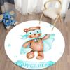 Living Room Round Carpet Floor Mat Kids Anti-Slip Mat Cartoon Bear Print Kids Carpet Kawaii Area Rug