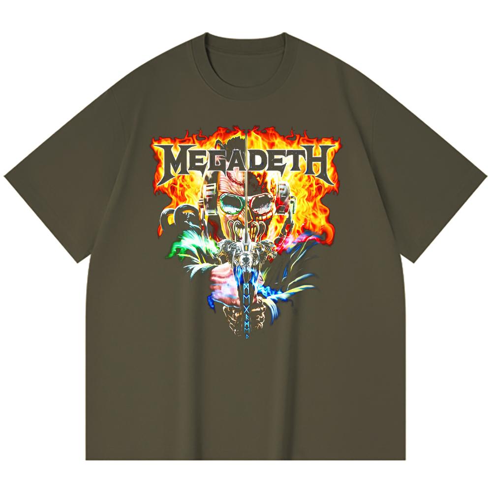 Хлопковая футболка плотностью 230 г/м² 100% Хлопок Heavy Metal Футболка с принтом рок-группы Популярная музыка Унисекс Тяжелая хлопковая футболка
