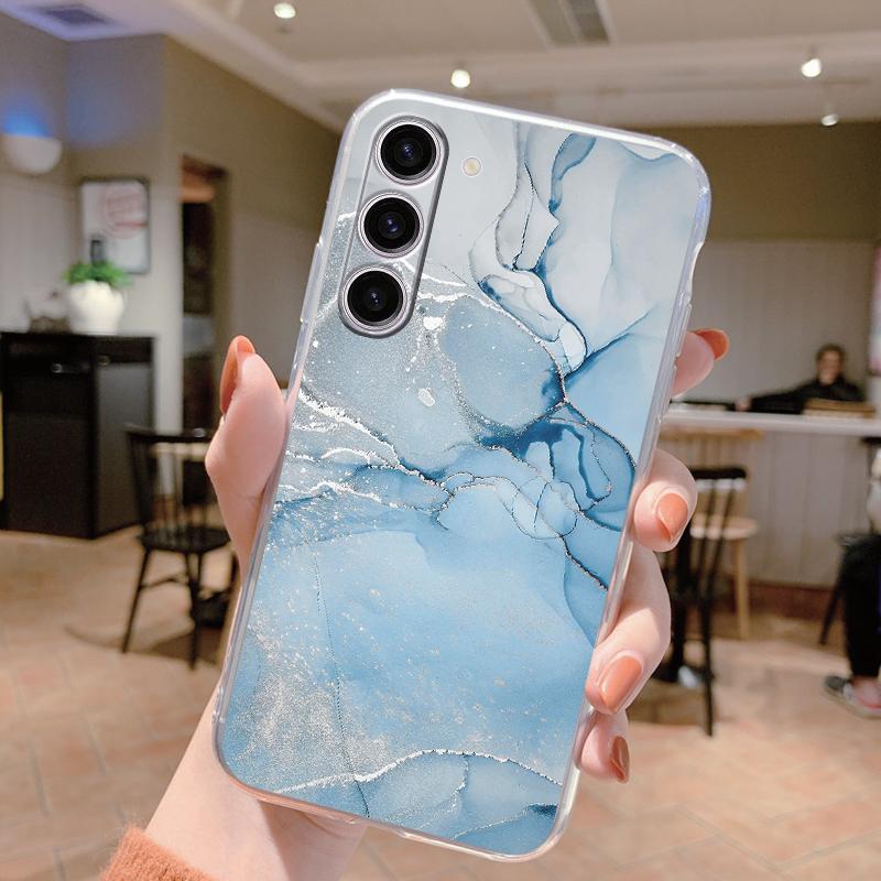 Для Samsung Galaxy S24 Чехол S24 Plus S 24 Ultra Чехол для телефона Мраморный Прозрачный Coque Мягкий ТПУ Fundas Для Samsung S25 FE S25+ Чехол