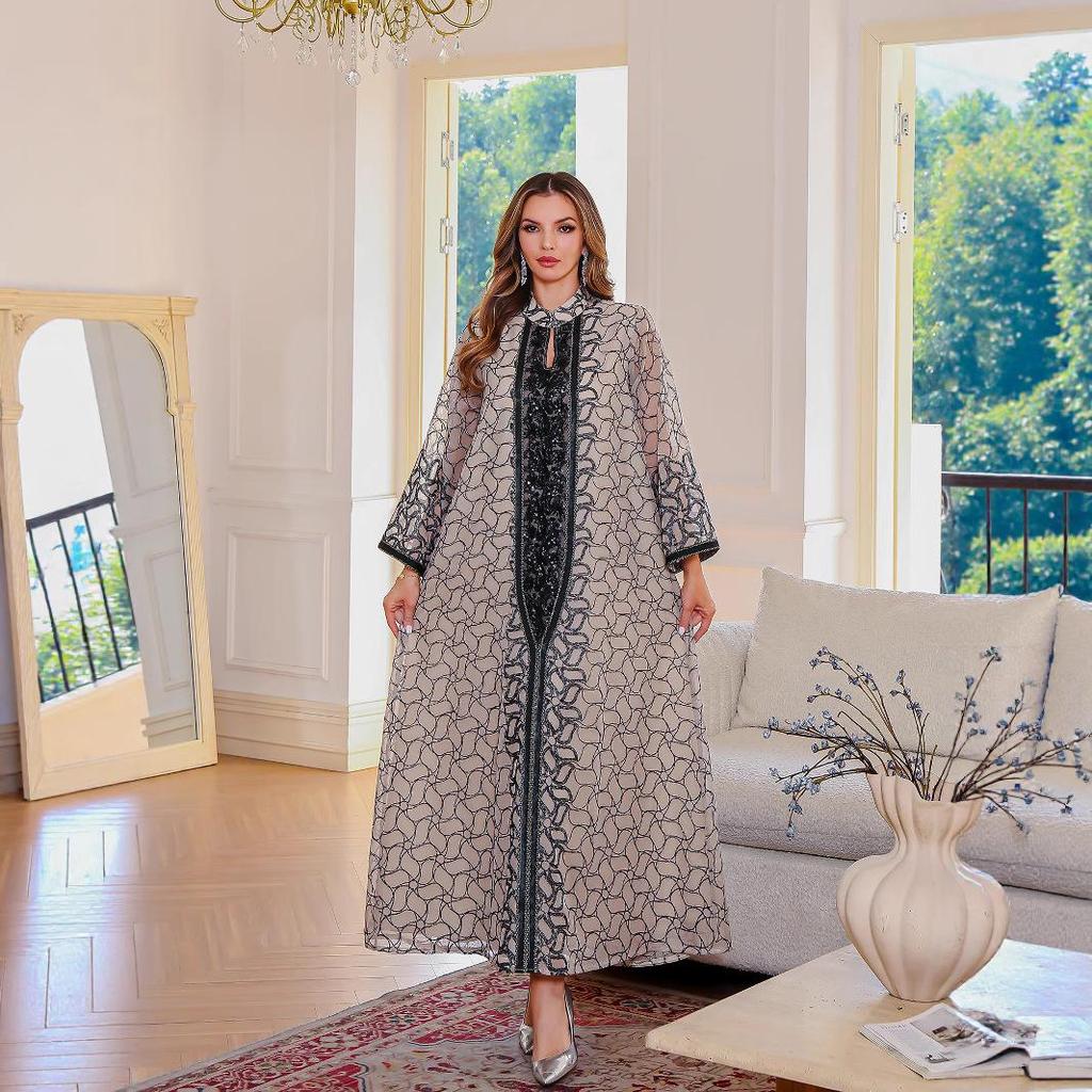 New Arrival: Sequin Abaya - Long Robe/Dress for Muslim Women, Middle Eastern/Arabic Style, Dubai-Inspired