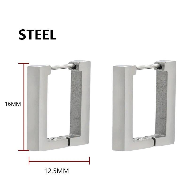 Модные геометрические серьги-кольца из нержавеющей стали с квадратными треугольниками, мужские и женские серьги-кольца из нержавеющей стали в стиле панк, хип-хоп, ювелирные изделия для пирсинга, подарки