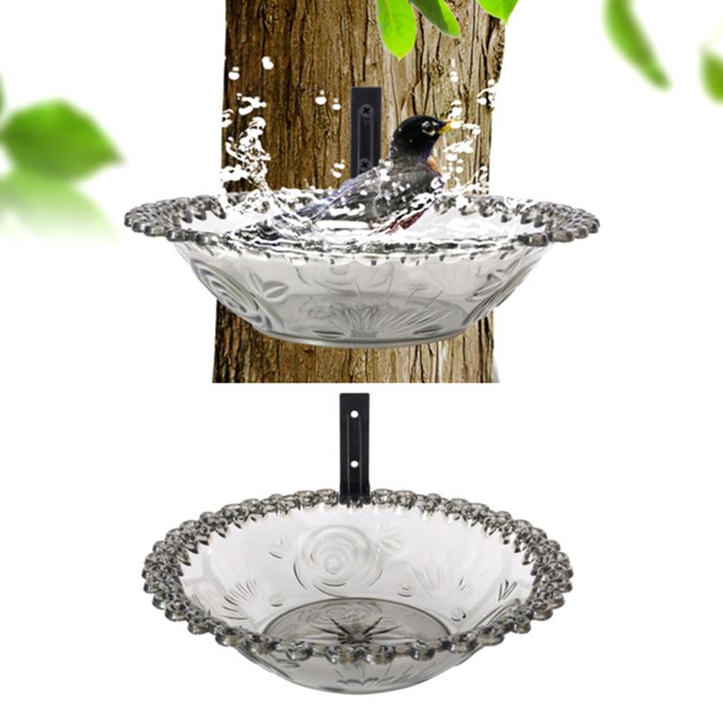 Ванночка для птиц, монтируемая на палубу, чаша, кормушки для птиц на ограде, поднос, монтируемая на дерево ванночка для диких птиц для улицы, место для еды и воды, устанавливается на палубе