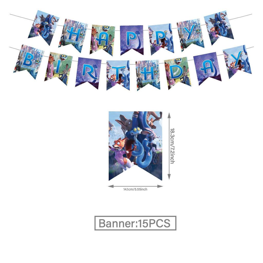 Украшения для дня рождения Зверополис 2: Гирлянды, Тарелки, Стаканы, Салфетки, Скатерть