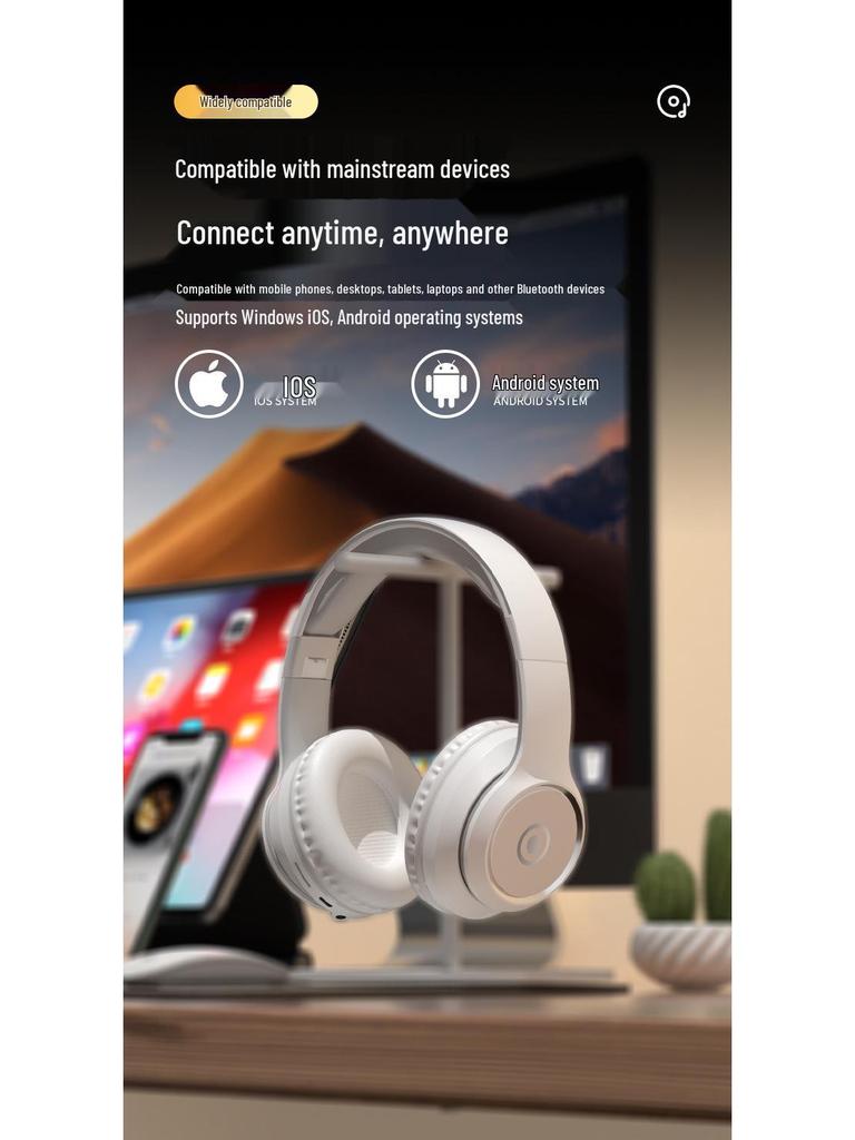 Новая беспроводная Bluetooth-гарнитура с шумоподавлением, накладными амбушюрами, слотом для карты памяти и увеличенным временем работы для игр.