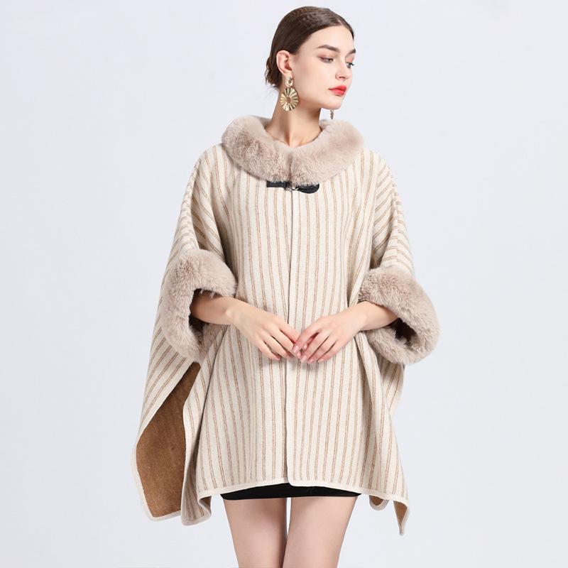 Осенне-зимний женский воротник-шаль накидка большого размера вязаный кардиган твидовый жакет