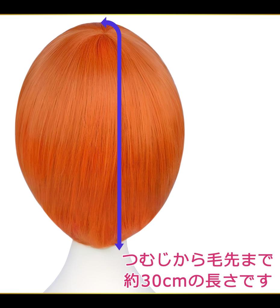 CaseEden Cosplay Wig, Premium, Smooth, Short, Heat-Resistant, Dark Orange (WIG6183)
