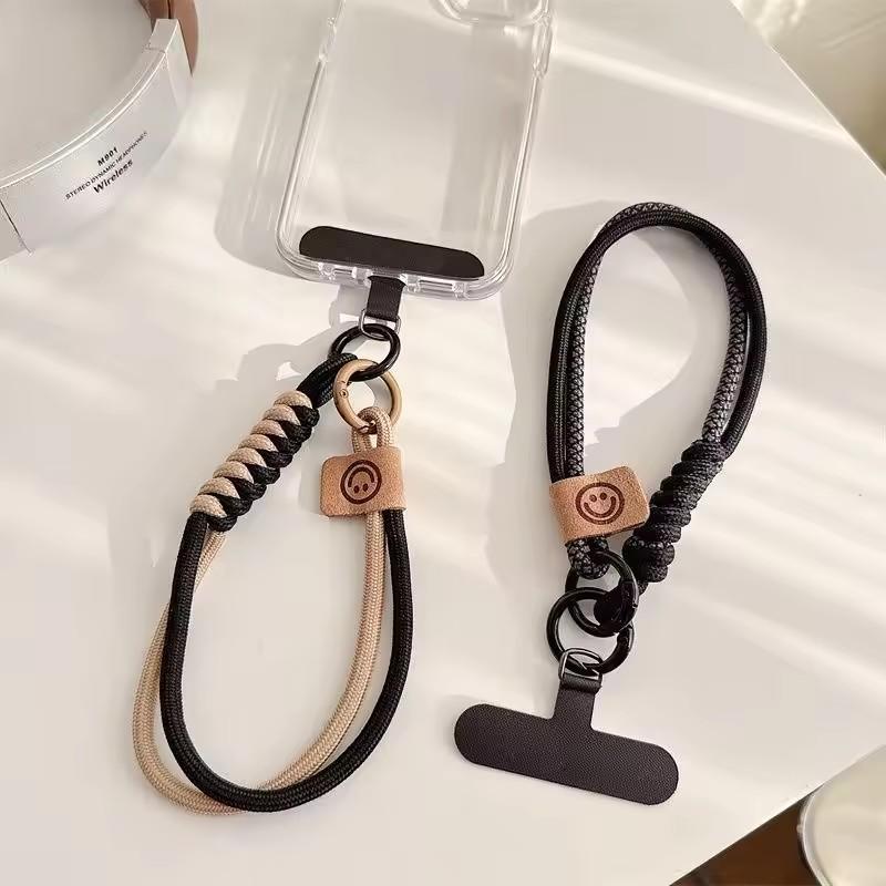 Double Ring Buckle Woven Mobile Phone Lanyard Women Men Universal Anti-Loss Keychains Pendant Wrist Short Straps Accessories