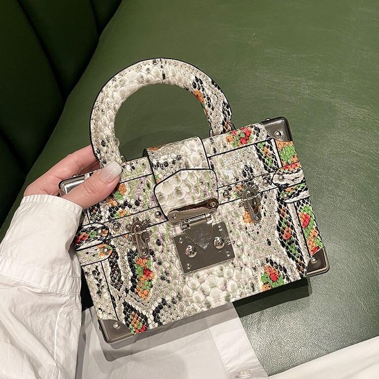 Роскошная женская сумка из натуральной кожи змеи 2025 года - стили 'коробка', 'на плечо' и 'кроссбоди'