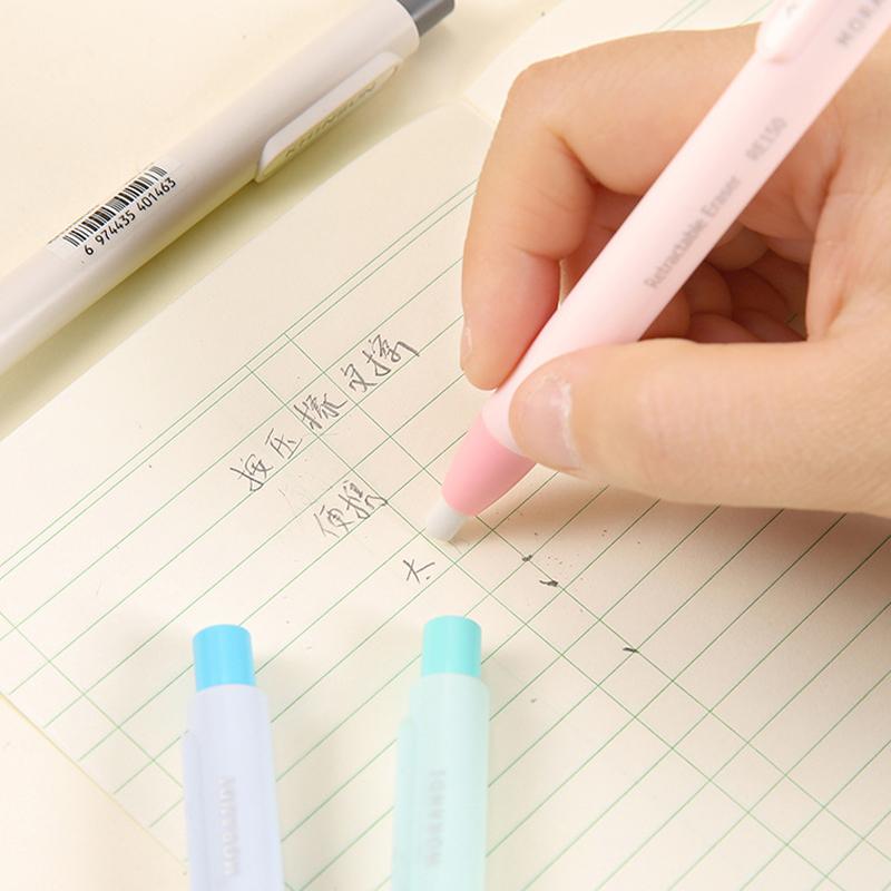 Press Retractable Pencil Eraser Correction Supplies Pen Style Pencil Rubber