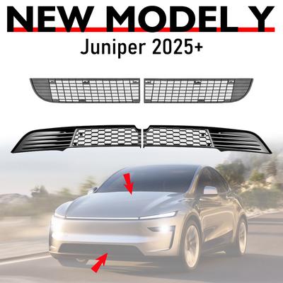 Для Model Y 2025 2026 Juniper Нижняя решетка бампера Сетка от насекомых Пылезащитная внутренняя решетка вентиляционного отверстия Защитная крышка переднего бампера от насекомых