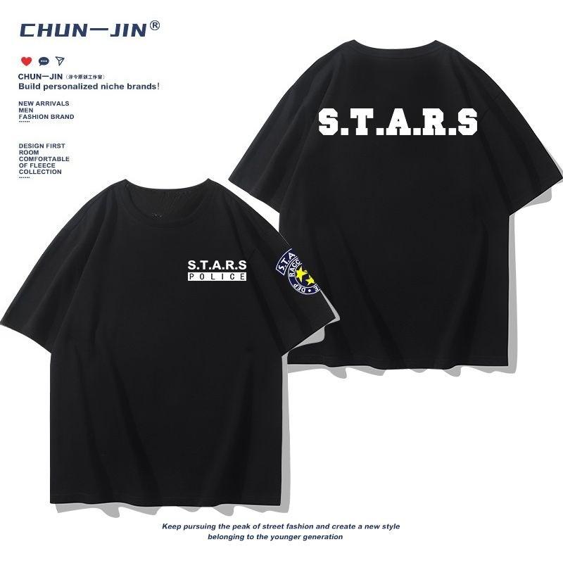 Trend Resident Evil Umbrella Company Squad Shortsleeved Tops Mens and Womens Loose Trend Tshirt Summer Cotton Halfsleeves