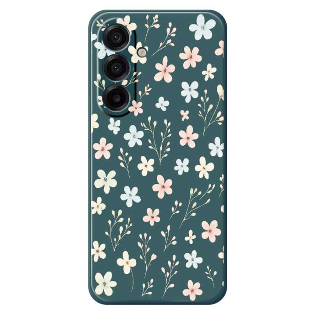 For Samsung Galaxy A17 5G Case Small Flower Branches Pattern Printing Straight Edge TPU Phone Back Cover