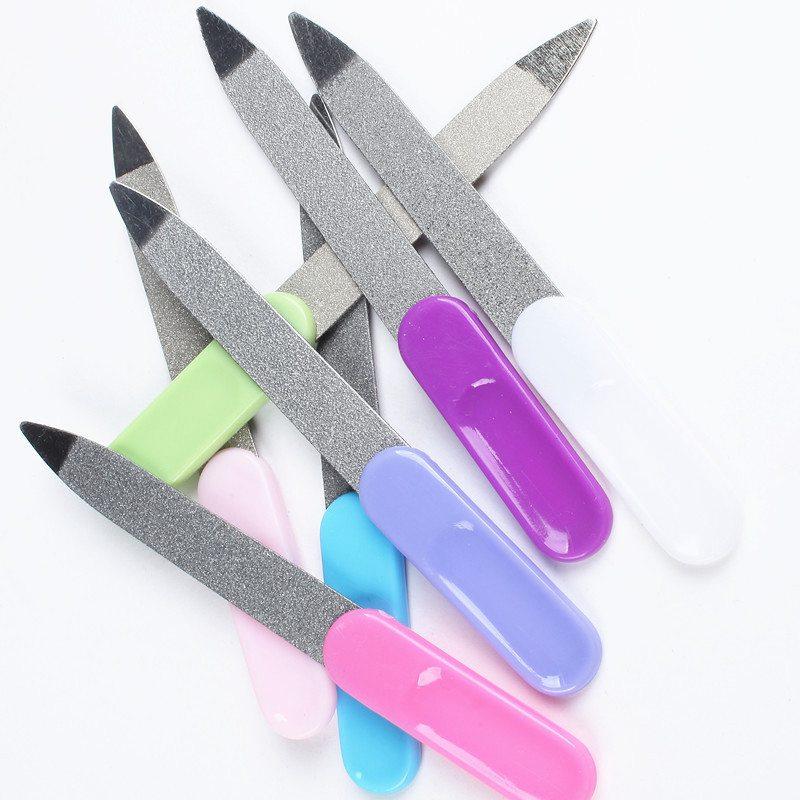 Manicure Pedicure Stainless Steel Double Sided Strong Edge Nail Files Rotary Dressers