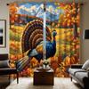 Комплект из 2 предметов HD Harvest Festival Garden тыква кленовый цветок павлин декоративная занавеска Желтая завязка цифровая печать занавеска Дом d