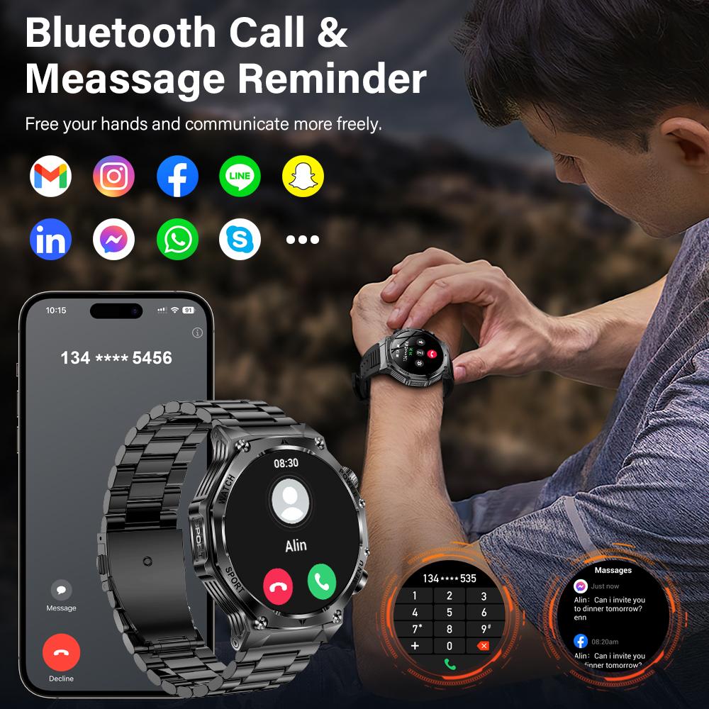 MEVADEN Новые 1,8-дюймовые 390*390 экран Bluetooth вызов умные часы мужские спортивные фитнес-трекер 800 мАч умные часы для Android IOS