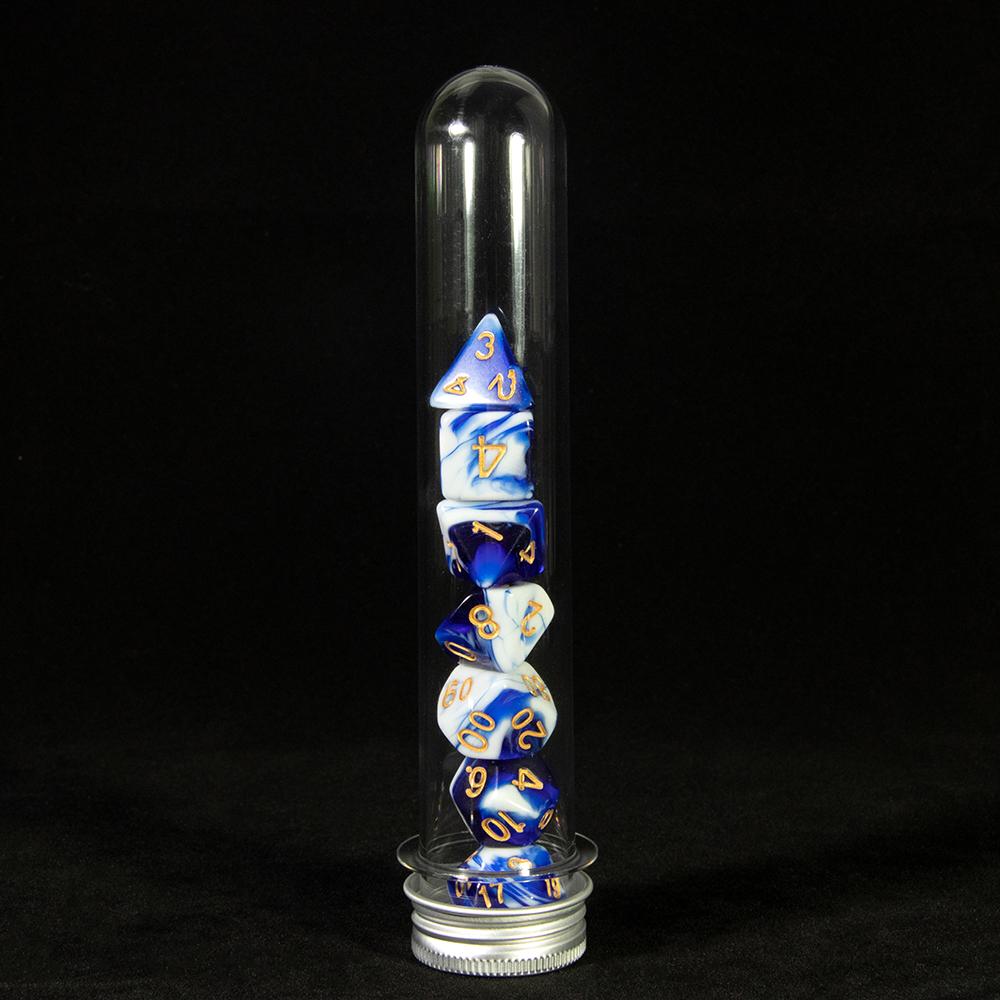 Многогранные цифровые игральные костиDND игровые кости 7 шт. многогранные двухцветные игральные кости с трубкой для настольной игры RPG принадлежности для вечеринок