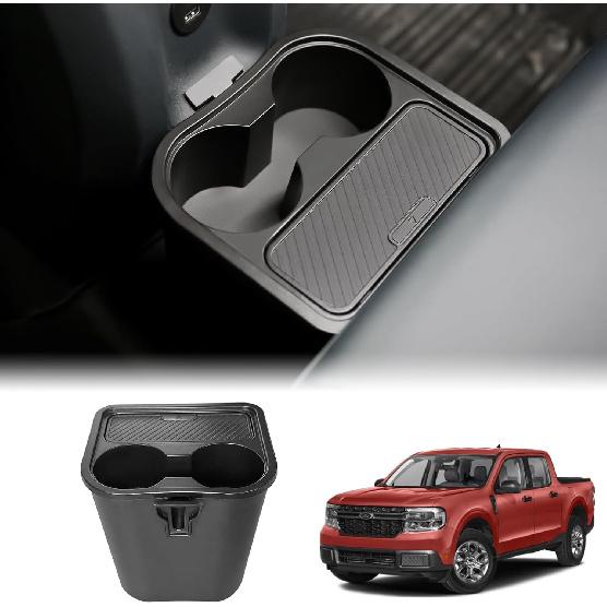 Mabett Trash Can For Ford Maverick 2025 2024 , Multi-Function Maverick Accessories, Trash Bin With Cup Holder, Extra Rear Storage Box