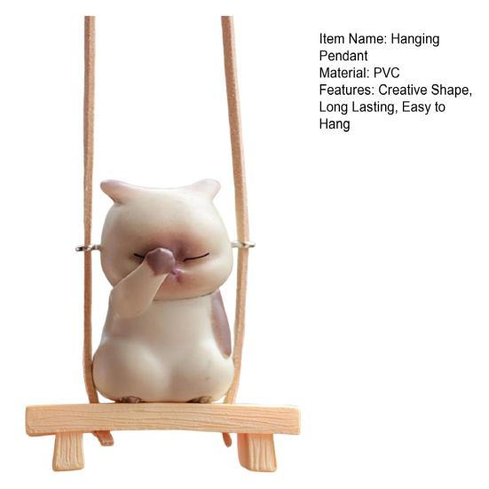 Подвеска в виде зеркала заднего вида, подвесное украшение со шнурком, легко повесить, очаровательное украшение в форме мультяшного кота, подвеска для салона автомобиля