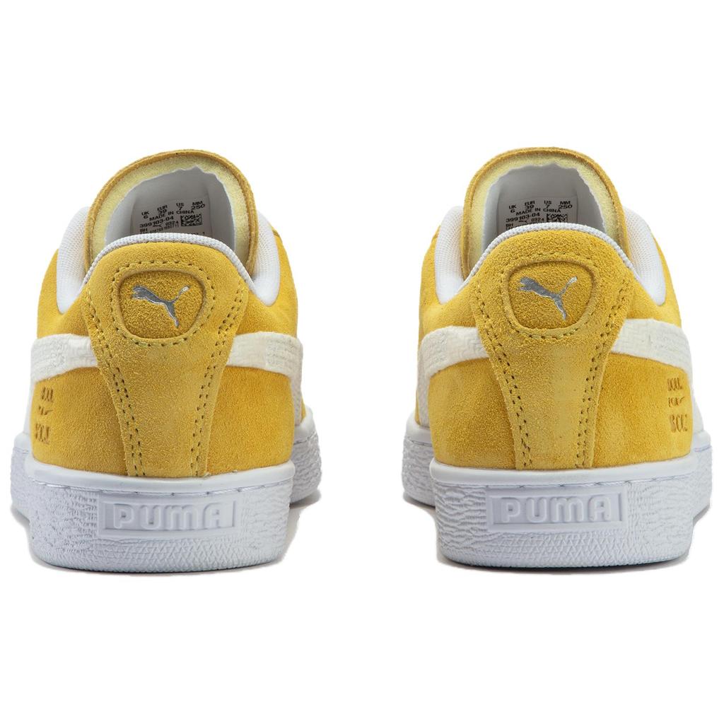 Puma Suede Classic Xxi Comfortable Retro Shock Absorbing Durable Low-Top Sneakers Unisex Sneakers Yellow White Silver 399103-04