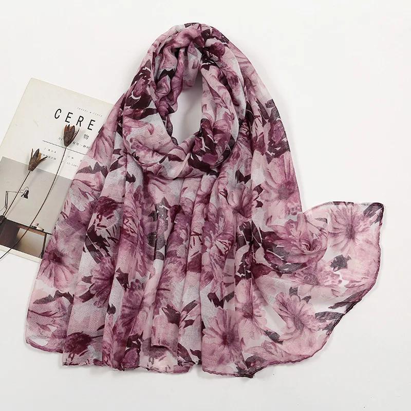 New Brand Spring Women Scarf Embroider Fashion Long Scarves Cotton Winter Shawl Lady Pashmina Bandana Foulard Hijabs Female