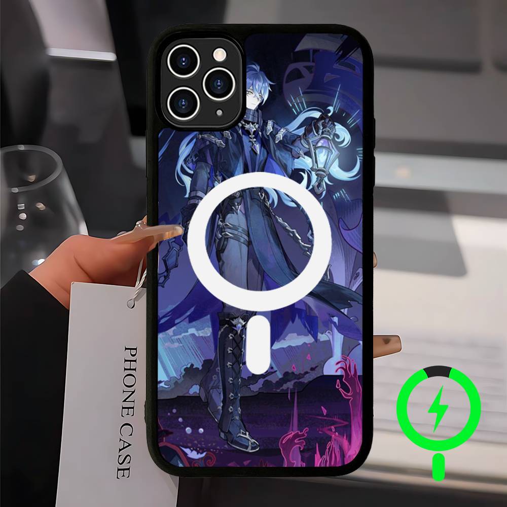 Чехол для телефона Genshin Impact Flins с магнитной беспроводной зарядкой для iPhone 17 16 15 14 13 12 11 Pro Max Plus Mag