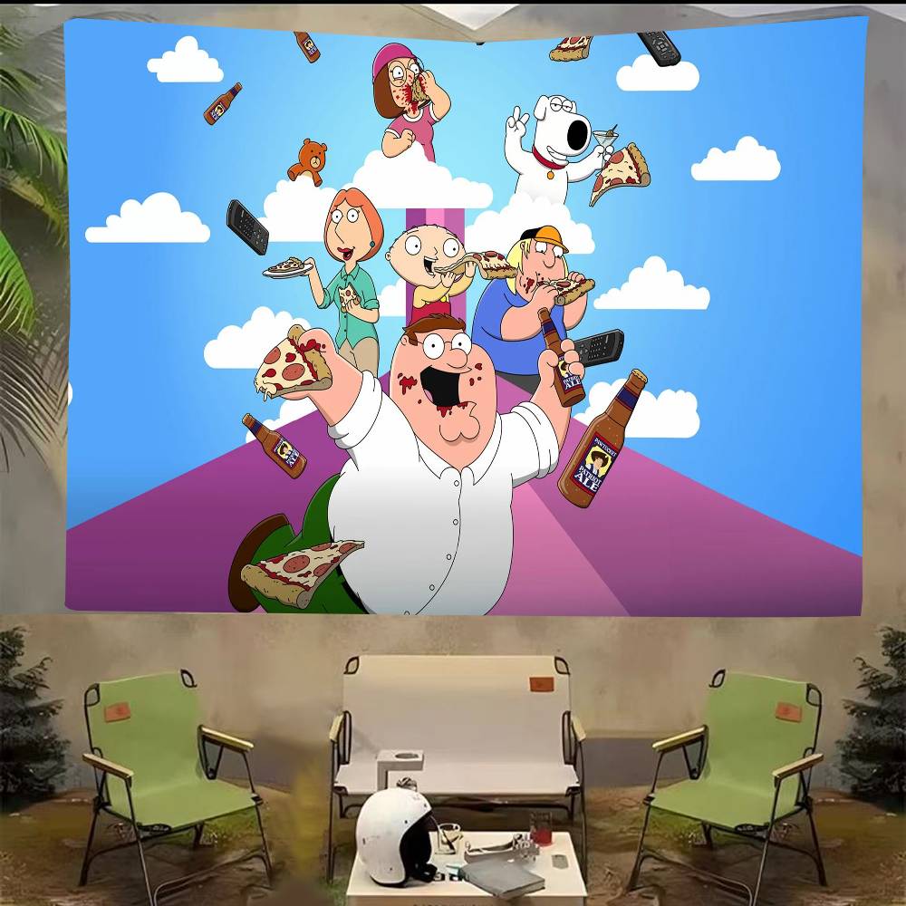Vintage American Cartoon Family Banner Backdrop Decoration Party Photography Background