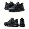 Men's Steel Toe & Puncture Proof Breathable Work Boots, Comfy Non Slip Lace Up Durable Safety Shoes for Men's Outdoor Activities
